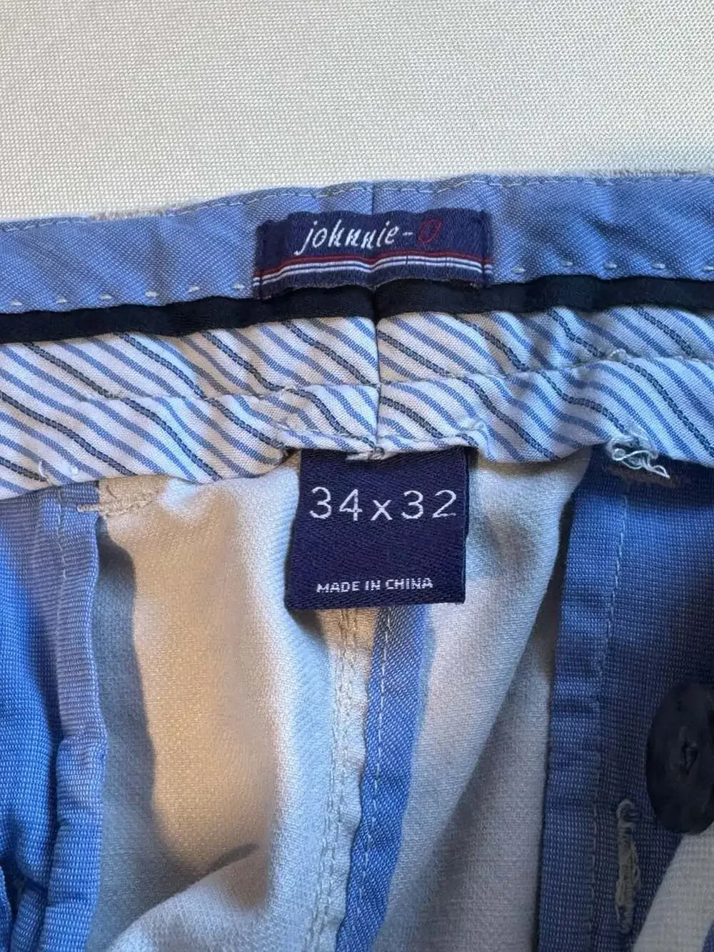 Johnnie-O Linen Blend Khaki Chino Pants 34x32 Preppy Golf Business Casual